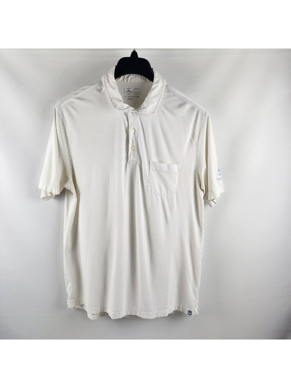 Peter Millar Shirt Mens Large White S/S Polo ME0K70P
